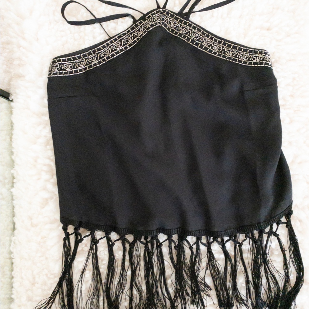 Black beaded halter